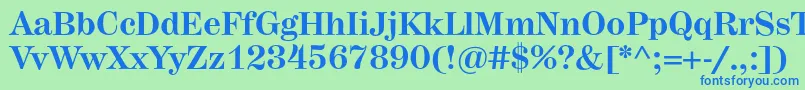 フォントHerculesBold – 青い文字は緑の背景です。