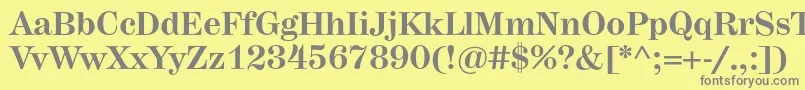 フォントHerculesBold – 黄色の背景に灰色の文字