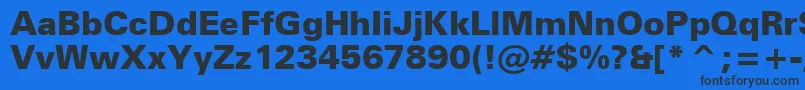 Шрифт ZurichBlackBt – чёрные шрифты на синем фоне
