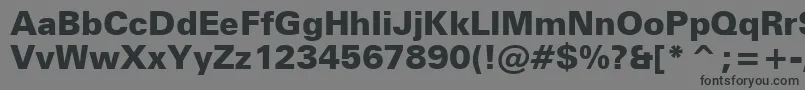 フォントZurichBlackBt – 黒い文字の灰色の背景