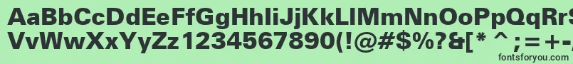 ZurichBlackBt-fontti – mustat fontit vihreällä taustalla