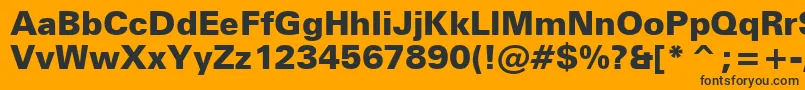 ZurichBlackBt Font – Black Fonts on Orange Background