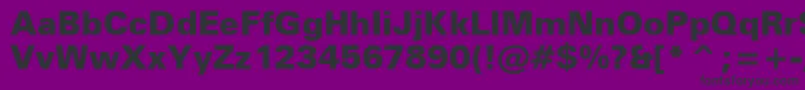 Fonte ZurichBlackBt – fontes pretas em um fundo violeta