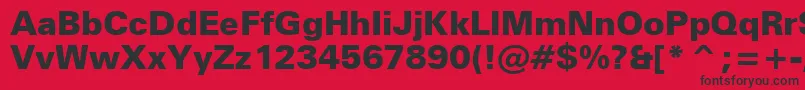 ZurichBlackBt Font – Black Fonts on Red Background