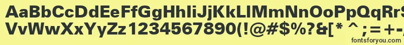 ZurichBlackBt-fontti – mustat fontit keltaisella taustalla
