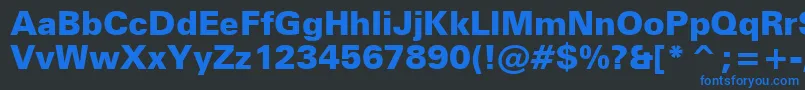 Шрифт ZurichBlackBt – синие шрифты на чёрном фоне