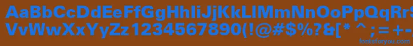 ZurichBlackBt-fontti – siniset fontit ruskealla taustalla