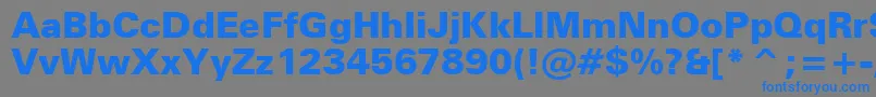 Шрифт ZurichBlackBt – синие шрифты на сером фоне