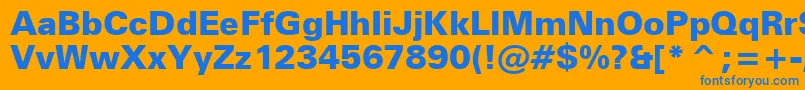 ZurichBlackBt Font – Blue Fonts on Orange Background