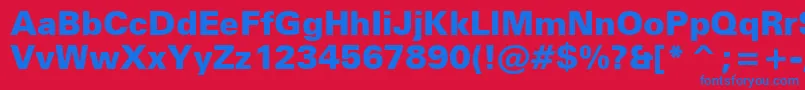 Шрифт ZurichBlackBt – синие шрифты на красном фоне