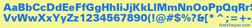 ZurichBlackBt-fontti – siniset fontit keltaisella taustalla