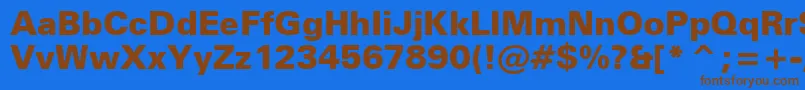 ZurichBlackBt Font – Brown Fonts on Blue Background