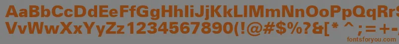 Шрифт ZurichBlackBt – коричневые шрифты на сером фоне