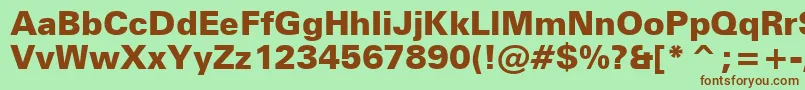 Шрифт ZurichBlackBt – коричневые шрифты на зелёном фоне