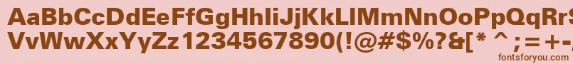 ZurichBlackBt-Schriftart – Braune Schriften auf rosa Hintergrund