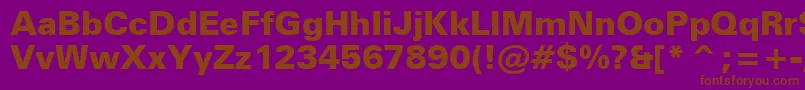 ZurichBlackBt-Schriftart – Braune Schriften auf violettem Hintergrund