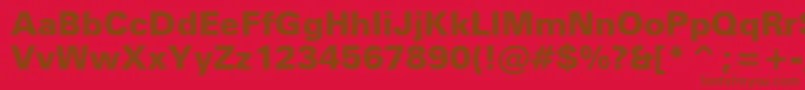 フォントZurichBlackBt – 赤い背景に茶色の文字