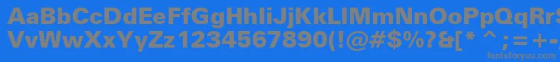 ZurichBlackBt Font – Gray Fonts on Blue Background