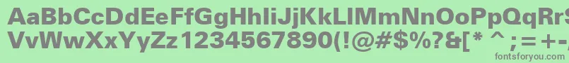 Шрифт ZurichBlackBt – серые шрифты на зелёном фоне