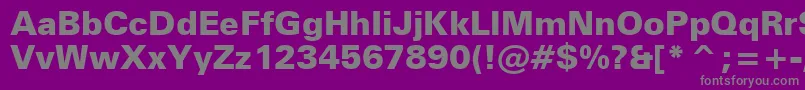 フォントZurichBlackBt – 紫の背景に灰色の文字