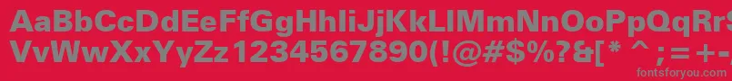 ZurichBlackBt-Schriftart – Graue Schriften auf rotem Hintergrund