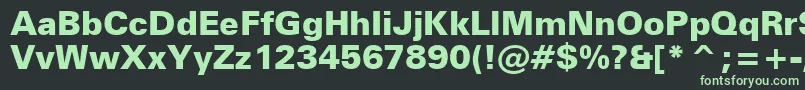 ZurichBlackBt-fontti – vihreät fontit mustalla taustalla