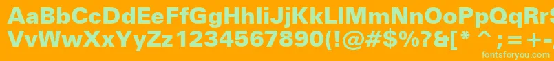 ZurichBlackBt-fontti – vihreät fontit oranssilla taustalla