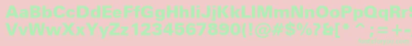 ZurichBlackBt-fontti – vihreät fontit vaaleanpunaisella taustalla