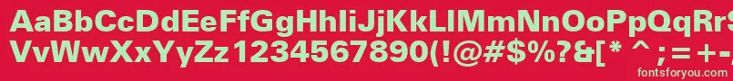 ZurichBlackBt-fontti – vihreät fontit punaisella taustalla