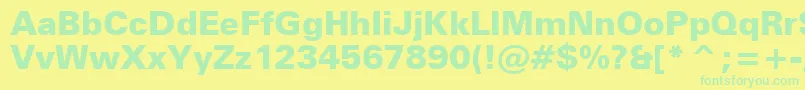 ZurichBlackBt Font – Green Fonts on Yellow Background