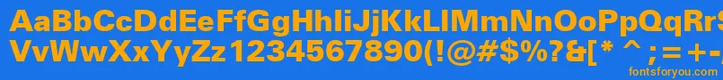 Шрифт ZurichBlackBt – оранжевые шрифты на синем фоне