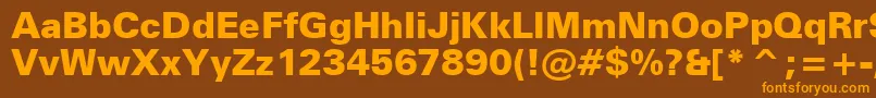 ZurichBlackBt Font – Orange Fonts on Brown Background