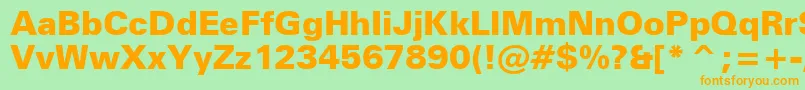 ZurichBlackBt Font – Orange Fonts on Green Background