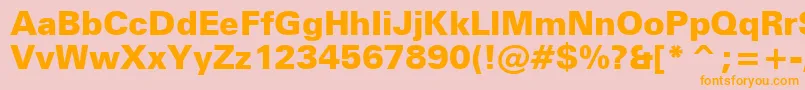 ZurichBlackBt Font – Orange Fonts on Pink Background