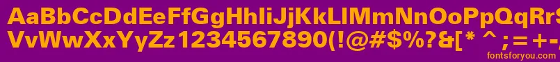 ZurichBlackBt-Schriftart – Orangefarbene Schriften auf violettem Hintergrund