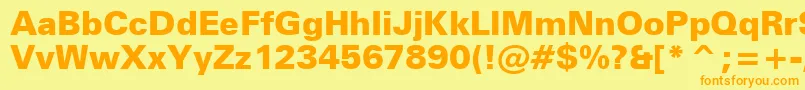 ZurichBlackBt Font – Orange Fonts on Yellow Background