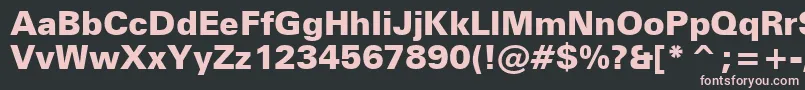 ZurichBlackBt Font – Pink Fonts on Black Background