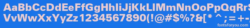 Шрифт ZurichBlackBt – розовые шрифты на синем фоне