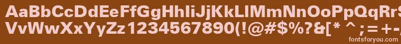 ZurichBlackBt-fontti – vaaleanpunaiset fontit ruskealla taustalla