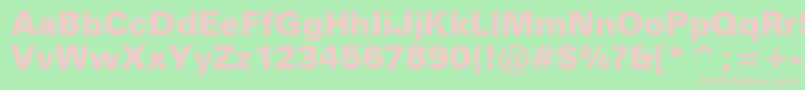 Fonte ZurichBlackBt – fontes rosa em um fundo verde