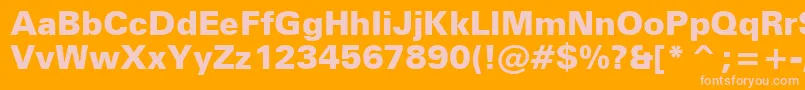 ZurichBlackBt-Schriftart – Rosa Schriften auf orangefarbenem Hintergrund