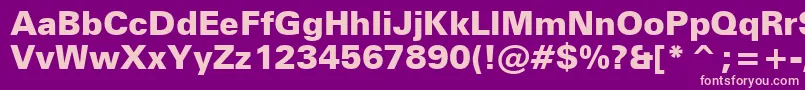 フォントZurichBlackBt – 紫の背景にピンクのフォント