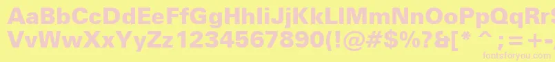 ZurichBlackBt Font – Pink Fonts on Yellow Background