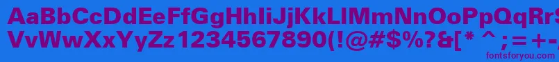 Шрифт ZurichBlackBt – фиолетовые шрифты на синем фоне