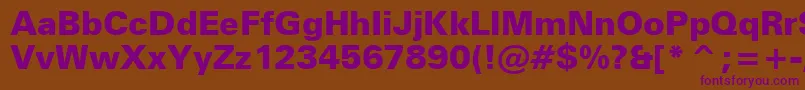 ZurichBlackBt Font – Purple Fonts on Brown Background