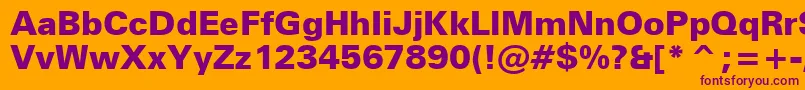 ZurichBlackBt Font – Purple Fonts on Orange Background