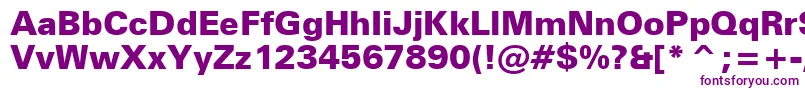 ZurichBlackBt Font – Purple Fonts on White Background