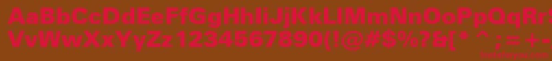 ZurichBlackBt-fontti – punaiset fontit ruskealla taustalla