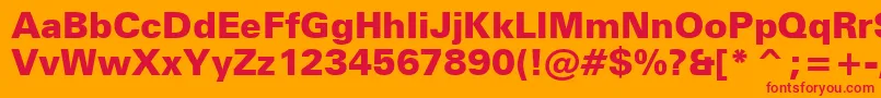 Шрифт ZurichBlackBt – красные шрифты на оранжевом фоне