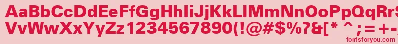 ZurichBlackBt-fontti – punaiset fontit vaaleanpunaisella taustalla